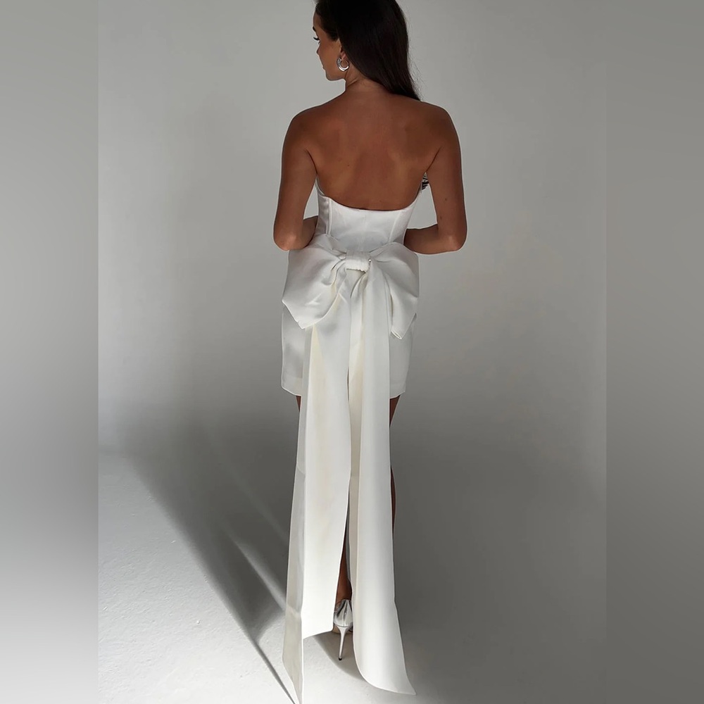 Meredith Strapless Bow Dress